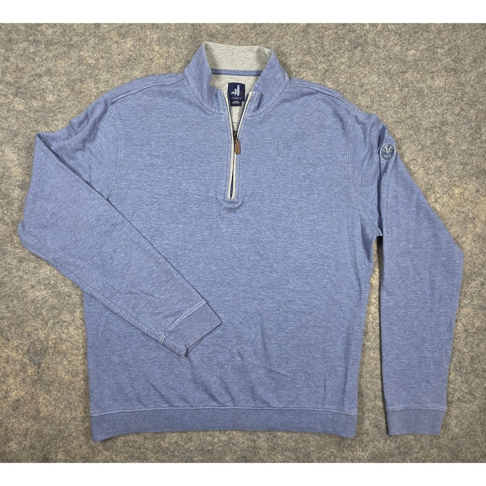 Johnnie-O Mens Large Blue 1/4 Zip Sweater VCC 1908 Virginia Country Club